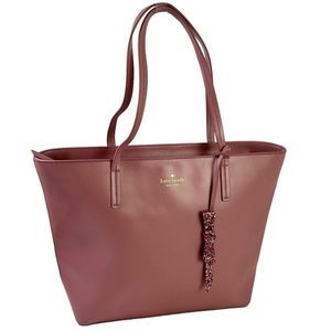 Kate Spade Seton Drive Karla Cityscape Pink Smooth Leather Shoulder Bag Purse